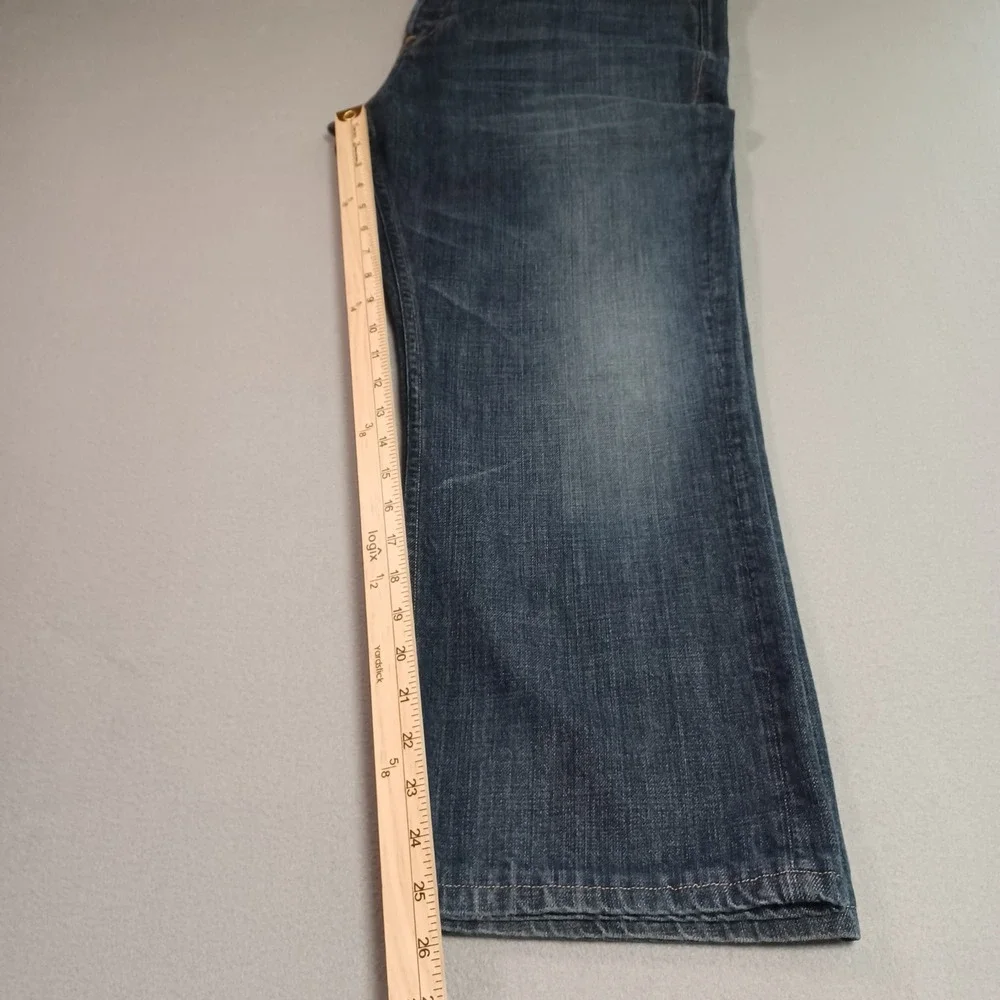 Earnest Sewn Fulton Martin Mens Jeans Size 40 Dark Wash Straight Leg Button Fly